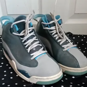 Jordan Men's Gray and Blue Dub Zero Preowned Mens Size 8
