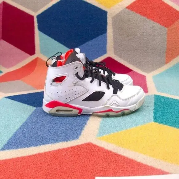 Jordan Flight Club 91 GS White Infrared Sneakers Size 4 Y