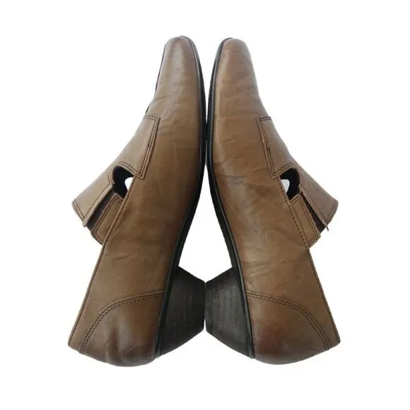 Josef Seibel Tina Mary Jane Leather Comfort Shoes Low Heel Brown  37 US 6/6.5