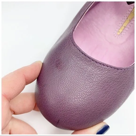J Shoes Betty Purple Funky Wedge w/Bow Sz 7