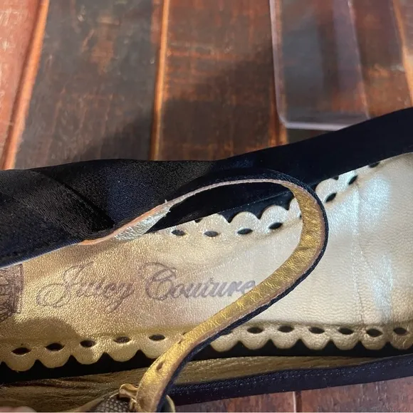 Juicy Couture Black Espadrille Sandals Size 8.5
