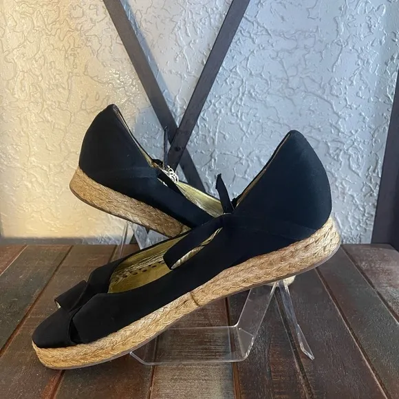 Juicy Couture Black Espadrille Sandals Size 8.5