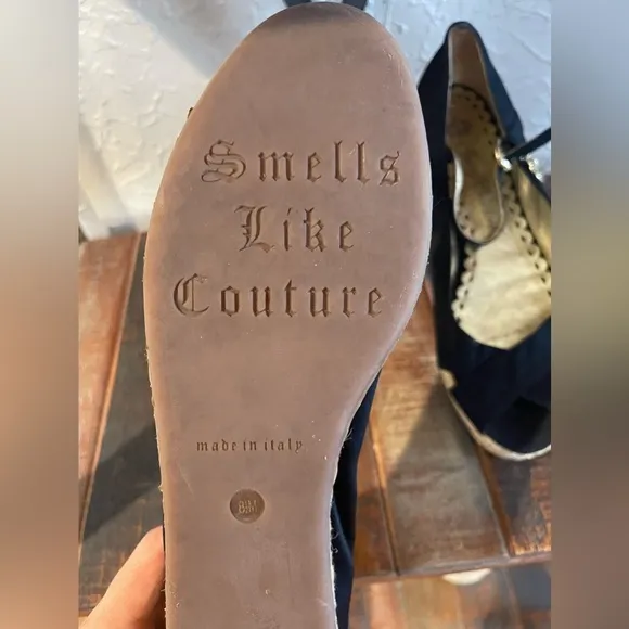 Juicy Couture Black Espadrille Sandals Size 8.5