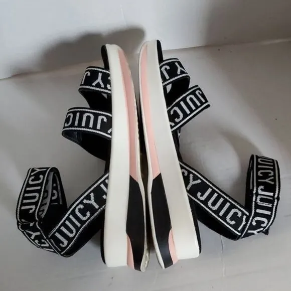 Juicy Couture Impulse Printed Logo Platform Sandals Shoes Women's Size 11 WOMANS