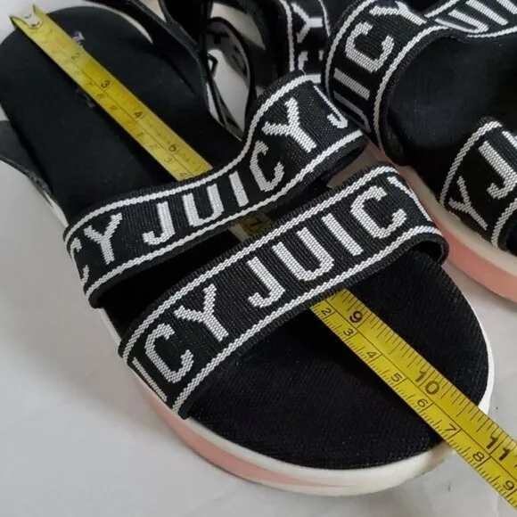 Juicy Couture Impulse Printed Logo Platform Sandals Shoes Women's Size 11 WOMANS