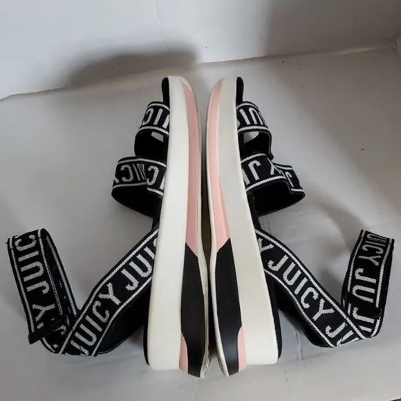 Juicy Couture Impulse Printed Logo Platform Sandals Shoes Women's Size 11 WOMANS