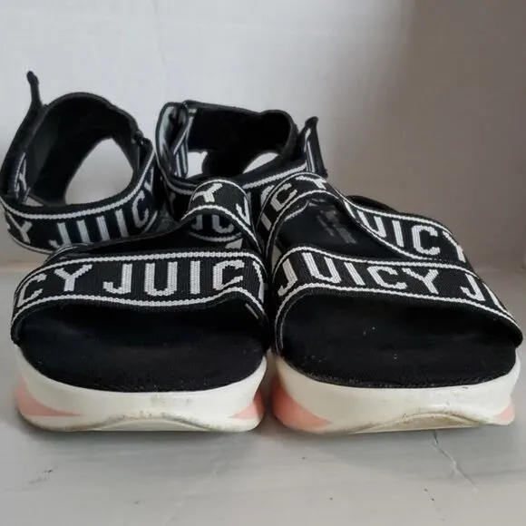 Juicy Couture Impulse Printed Logo Platform Sandals Shoes Women's Size 11 WOMANS