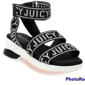 Juicy Couture Impulse Printed Logo Platform Sandals Shoes Women's Size 11 WOMANS