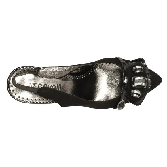 JUST CAVALLI by ROBERTO CAVALLI SHOES SLINGBACKS JEWELED sz IT 36 US 6
