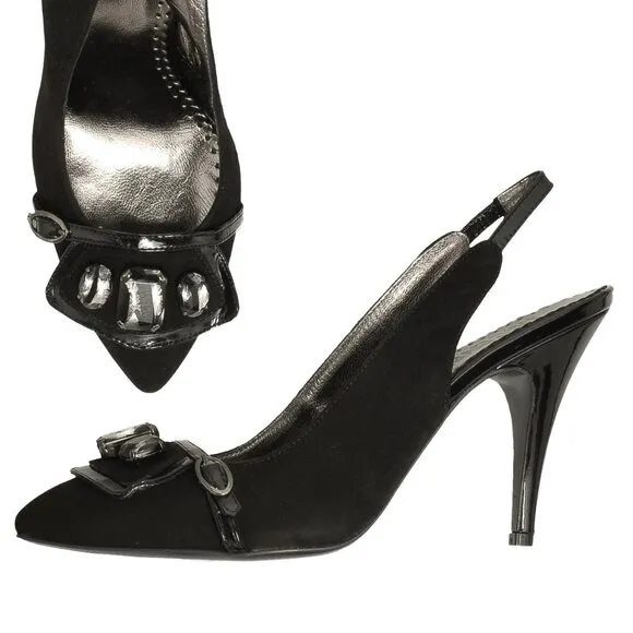 JUST CAVALLI by ROBERTO CAVALLI SHOES SLINGBACKS JEWELED sz IT 36 US 6