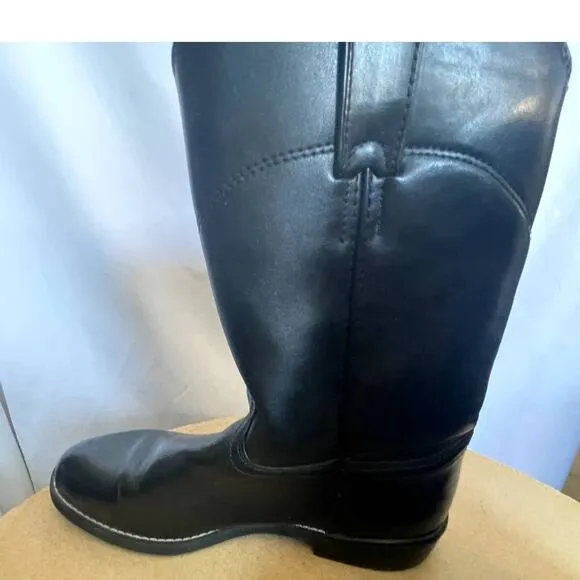 Justin Black Western Boots Size 7.5B Men's cowboy JBL3000