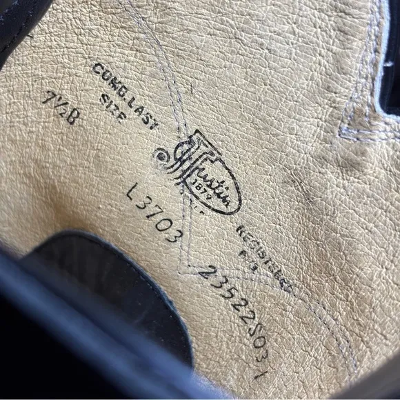 Justin Boots Cora Round Toe Cowboy Women Black Boots Sz 6.5 C Made USA L3703
