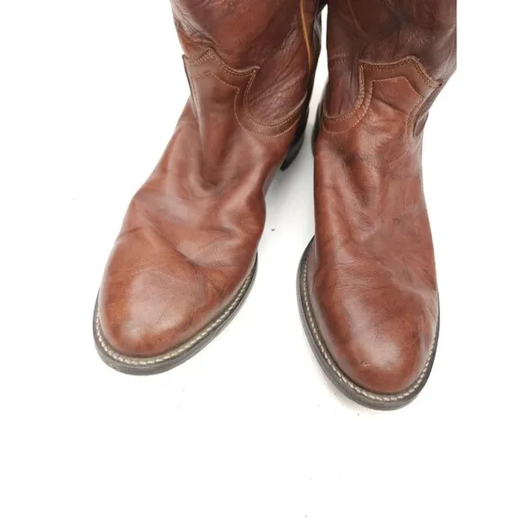 Justin Boots Mens Marbled Chestnut Brown Roper Western Boots 3163 Size 8 D