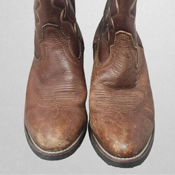 Justin‎ Stampede 13&quot; Brown 2565 Leather Western Boots Size 10 EE Men's Workwear