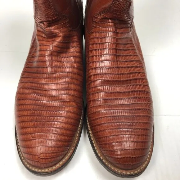 Justin Women's Westerns Boots Brown Cognac Lizard Boots 6.5