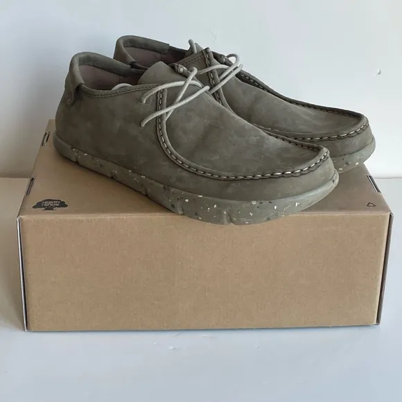 Kalso Earth Shoe Darby Mens 11 Olive Green Suede Nubuck Leather Lace Up NIB