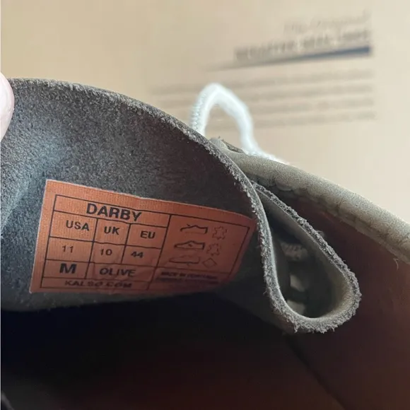 Kalso Earth Shoe Darby Mens 11 Olive Green Suede Nubuck Leather Lace Up NIB