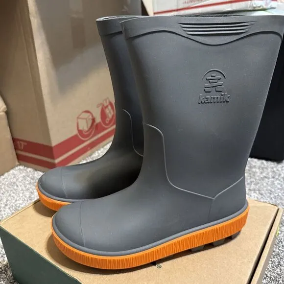 KAMIK Kids Riptide‎ Charcoal Rain Boots (EK6285Y-CHA)