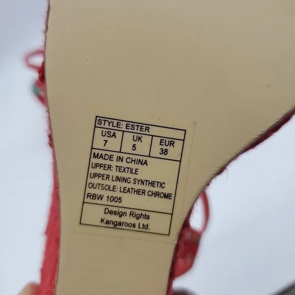 KANGAROOS Ester Espadrilles Wedge Size 7 Shoes
