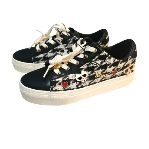 Karl Lagerfeld Paris Cambie Women Cate Pins Houndstooth Sneaker Size 6M