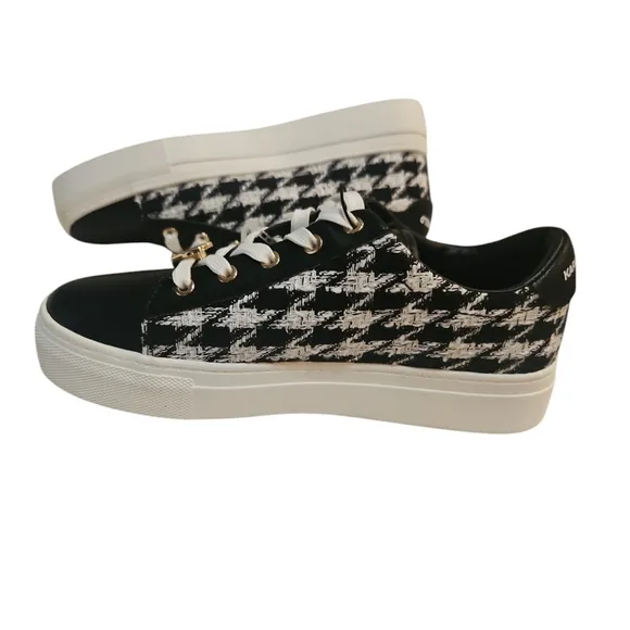 Karl Lagerfeld Paris Cambie Women Cate Pins Houndstooth Sneaker Size 6M