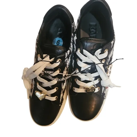 Karl Lagerfeld Paris Cambie Women Cate Pins Houndstooth Sneaker Size 6M