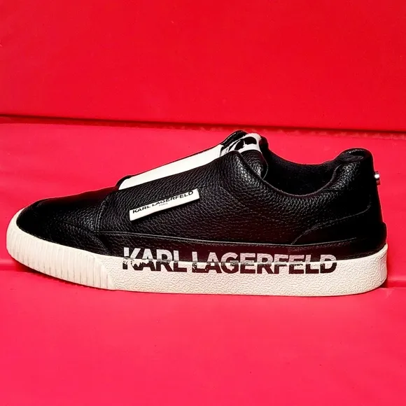 Karl Lagerfeld Paris Jolisa Premium Black Leather Women's Slip On Shoes size 9.5