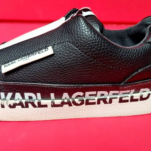 Karl Lagerfeld Paris Jolisa Premium Black Leather Women's Slip On Shoes size 9.5