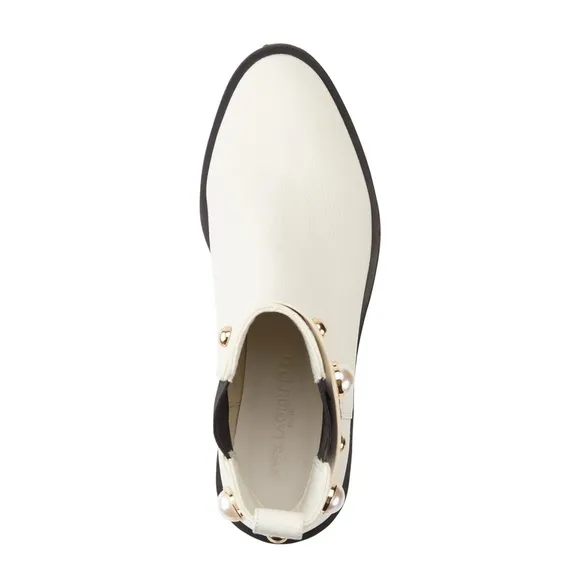 Karl Lagerfeld Paris Porshay Lug Sole Boots in Bone/White, Size 39 New w/o Box
