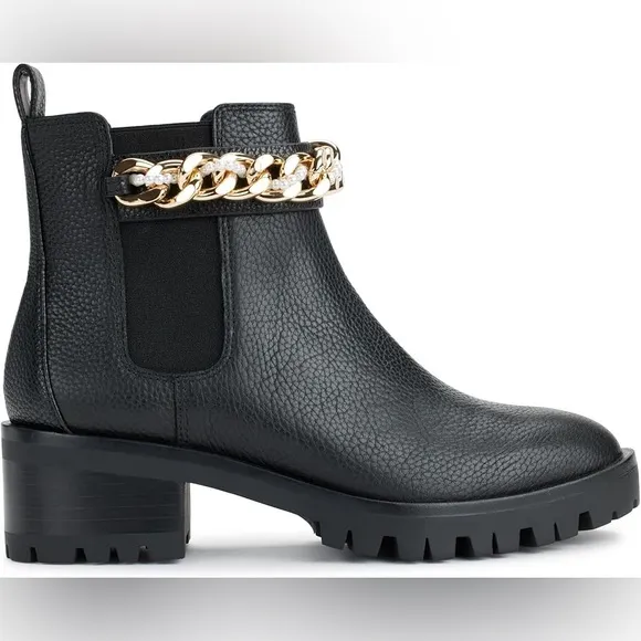 KARL LAGERFELD Women's Lug Bottom Pierson Mid Shaft Boot Ankle