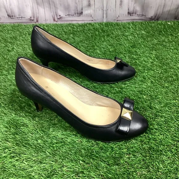 Kate Spade Casey Heels Black Leather 9.5M