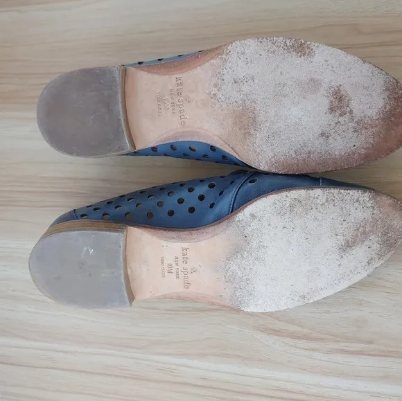 Kate Spade New York Blue Leather Round Cut-Out Lace-Up Shoes 10M  MSRP: $278