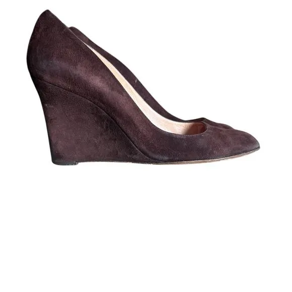 Kate Spade New York Brown Suede Wedge Shoes Pumps Size 9