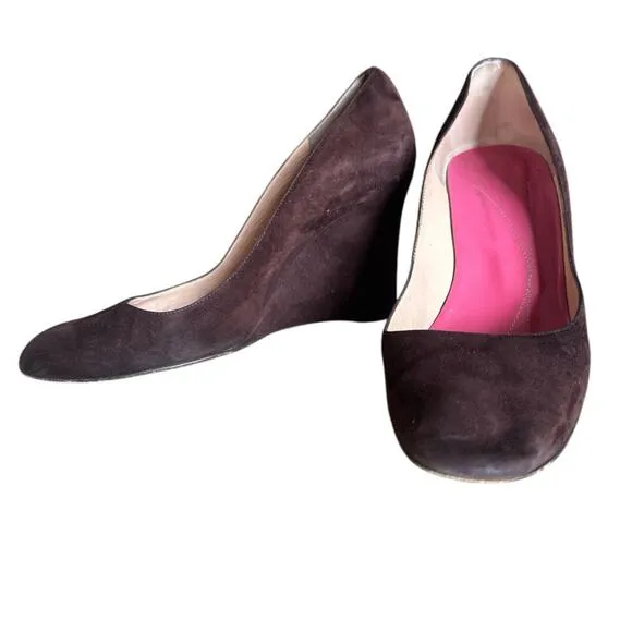 Kate Spade New York Brown Suede Wedge Shoes Pumps Size 9