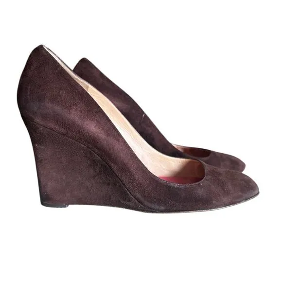 Kate Spade New York Brown Suede Wedge Shoes Pumps Size 9