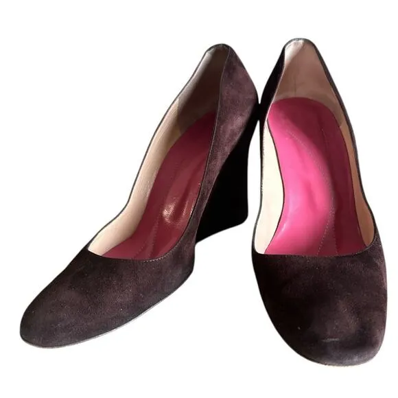 Kate Spade New York Brown Suede Wedge Shoes Pumps Size 9