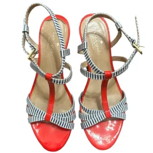 Kate Spade Red, White and Blue Cork Platform Sandals Size 8 M