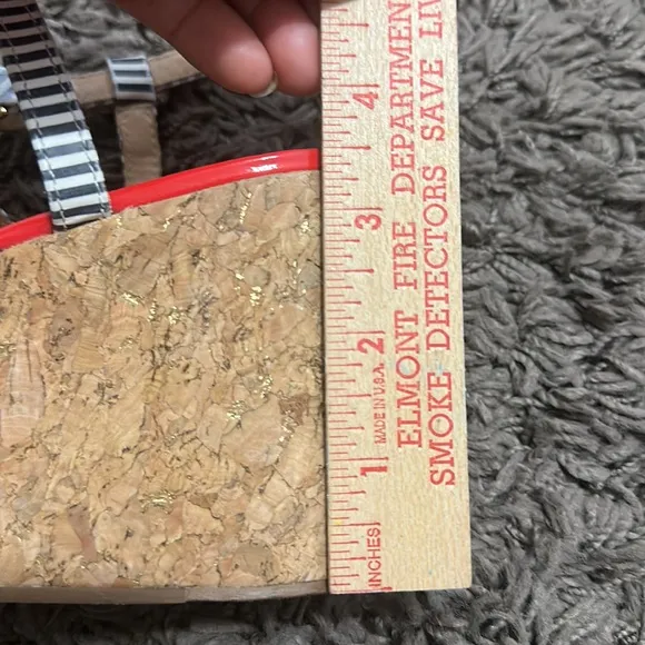 Kate Spade Red, White and Blue Cork Platform Sandals Size 8 M