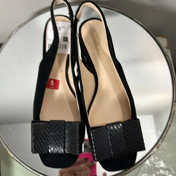 Kate Spade ♠️ Sierra Pumps Black Suede leather shoes black Women Size 5 Narrow