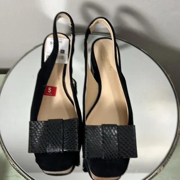 Kate Spade ♠️ Sierra Pumps Black Suede leather shoes black Women Size 5 Narrow
