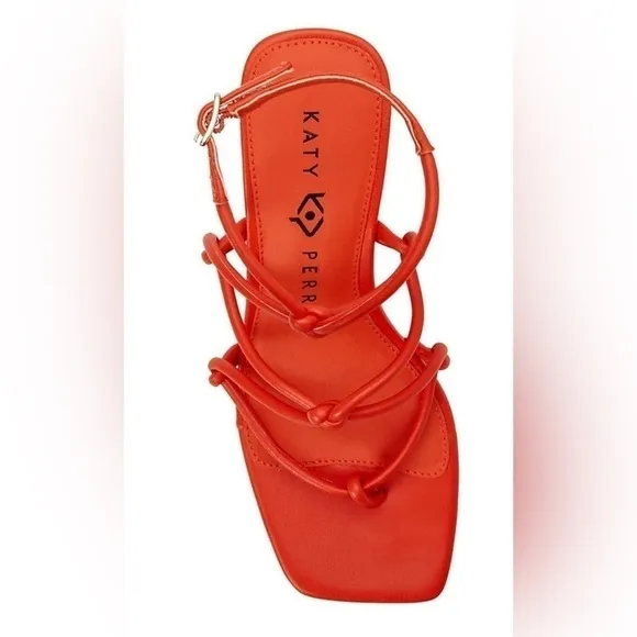 KATY PERRY KNOTTED WEDGE IRISIA SIZE 8 COLOR FIERY ORANGE NWT