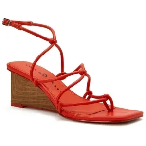 KATY PERRY KNOTTED WEDGE IRISIA SIZE 8 COLOR FIERY ORANGE NWT