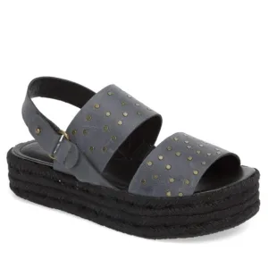 Kelsi Dagger Devon Studded Leather Strap Espadrille Platform Sandals Size 8.5