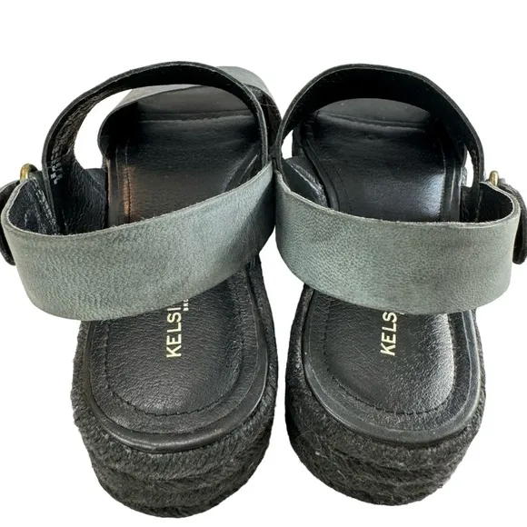 Kelsi Dagger Devon Studded Leather Strap Espadrille Platform Sandals Size 8.5