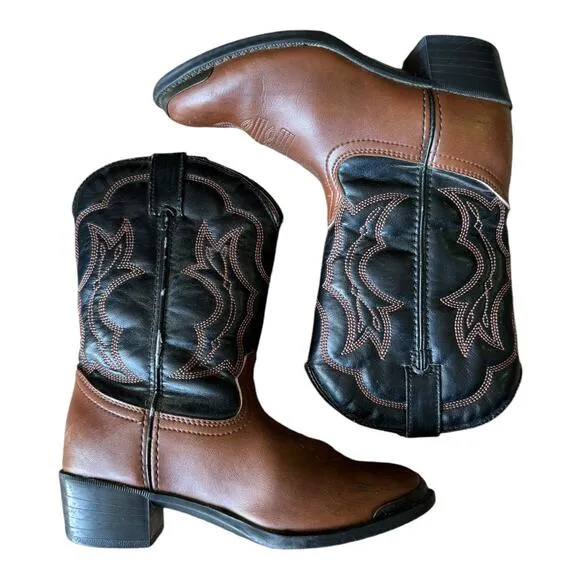 Kids cowboy western farm boots bundle brown aged 4-8 years old