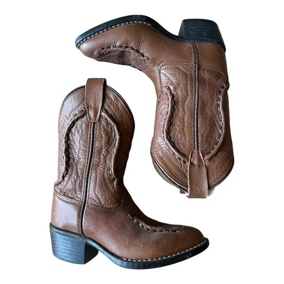 Kids cowboy western farm boots bundle brown aged 4-8 years old