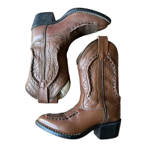 Kids cowboy western farm boots bundle brown aged 4-8 years old