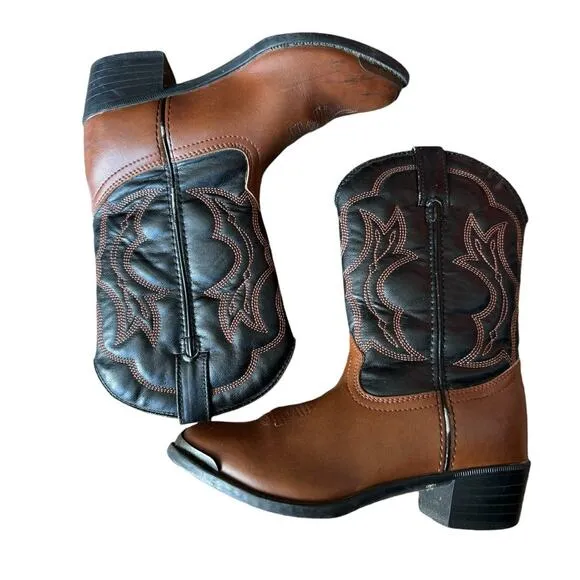 Kids cowboy western farm boots bundle brown aged 4-8 years old
