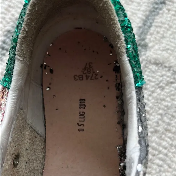 Kids Golden Goose Deluxe Brand. Multi Glitter Leopard Laces.