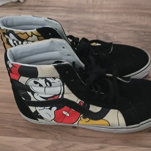 Kids High-Top Cartoon Sneakers - Black and Blue